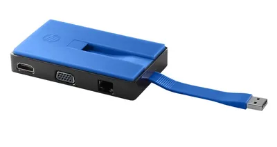 HP T0K30UT#ABA USB Travel Dock with USB / HDMI / VGA and RJ-45 LAN Ports for ProBook 600 Series
