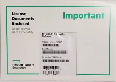 TC462A - HP MSA 512-Snapshot Software License 1 License