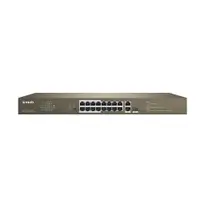 TEF1118P-16-250W - Tenda 16FE+2GE/1SFP Rackmount Switch With 16-Port PoE