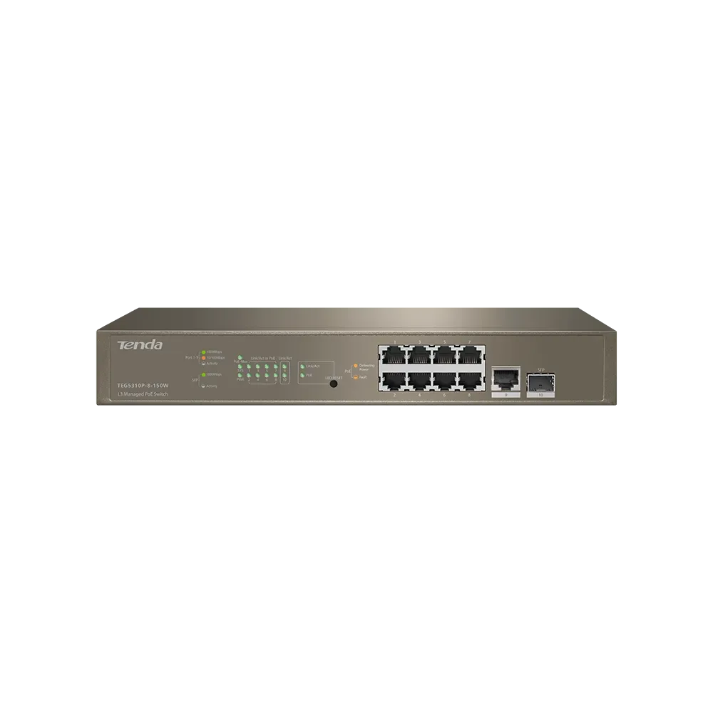 TEG5310P-8-150W - Tenda L3 Managed PoE Switch