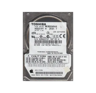 TF7221AHD001 - Toshiba 80GB 5400RPM IDE Ultra ATA-100 8MB Cache 44-Pin 9.5mm 2.5-Inch Notebook Hard Disk Drive
