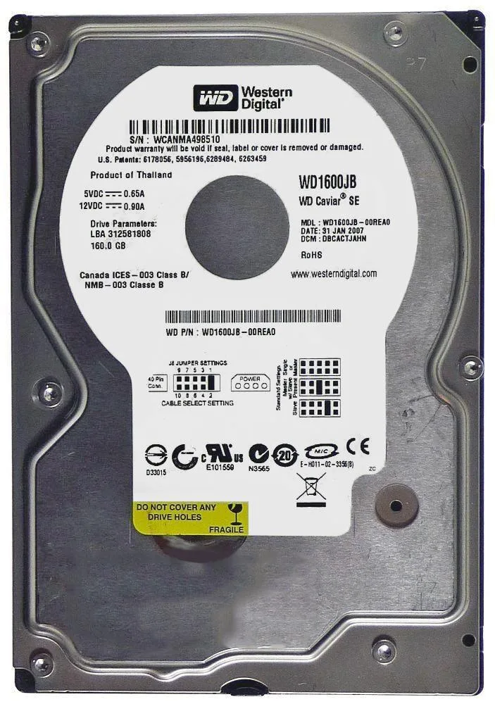 TMEWD1600JB-22GVA0 - Gateway 160GB 7200RPM ATA-100 3.5-inch Hard Drive