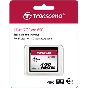 TS128GCFX650 - Transcend 128GB MLC CFast 2.0 SATA 6Gbps Turbo Flash Memory Card