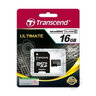 TS16GUSDHC10 - Transcend 16GB Class 10 microSDHC Flash Memory Card