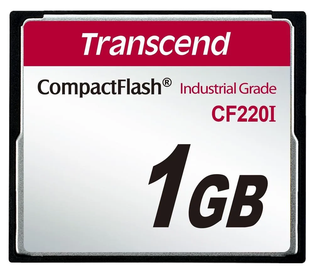 TS1GCF220I - Transcend 1GB CF220I 220X Industrial Grade CompactFlash (CF) Memory Card