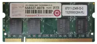 TS256MSQ64V6U-D - Transcend 2GB DDR2-667MHz PC2-5300 non-ECC Unbuffered CL5 200-Pin SoDimm Dual Rank Memory Module