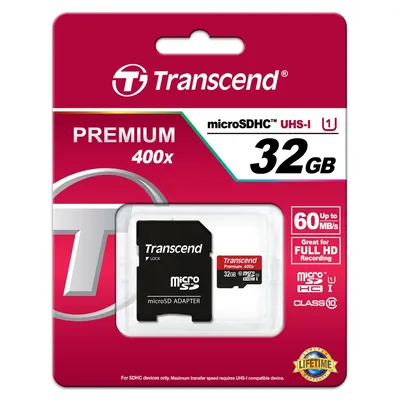 TS32GUSDU1 - Transcend 32GB Class 10 microSDHC UHS-I Flash Memory Card