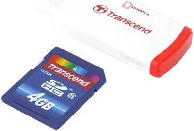 TS4GSDHC6-P2 - Transcend 4GB Class 6 SDHC Flash Memory Card with P2 Card Reader