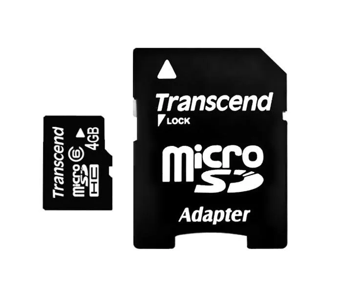 TS4GUSDHC6 - Transcend 4GB Class 6 microSDHC Flash Memory Card with SD Adapter