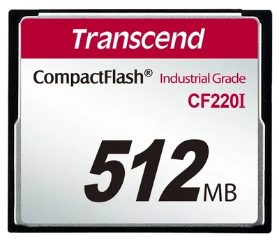 TS512MCF220I - Transcend 512MB Industrial Grade CompactFlash (CF) Memory Card 40 MB/s Read 42 MB/s Write