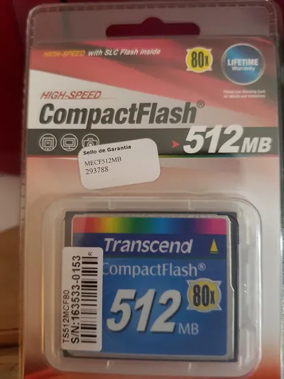 TS512MCF80-NF - Transcend 512MB 80x Type I CompactFlash (CF) Memory Card
