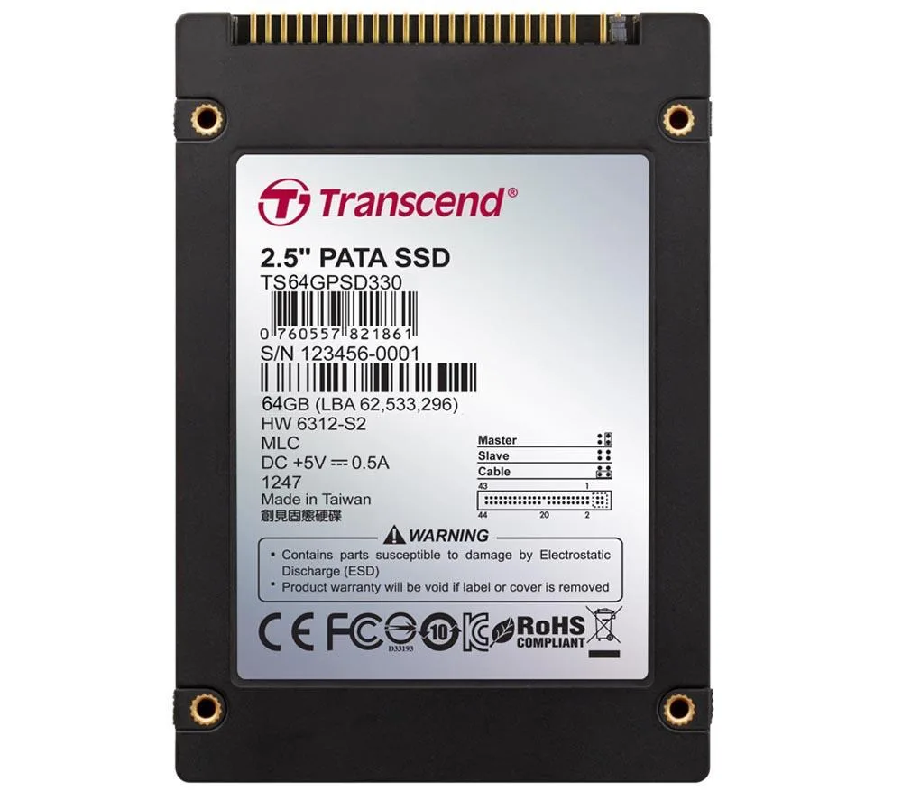 TS64GPSD330 - Transcend 64GB IDE MLC 2.5-inch Solid State Drive
