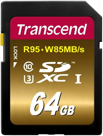 TS64GSDU3X - Transcend 64GB Class 10 SDXC UHS-I Flash Memory Card