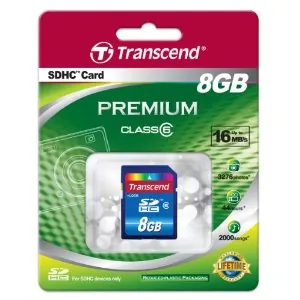 TS8GSDHC6 - Transcend 8GB Class 6 SDHC Flash Memory Card