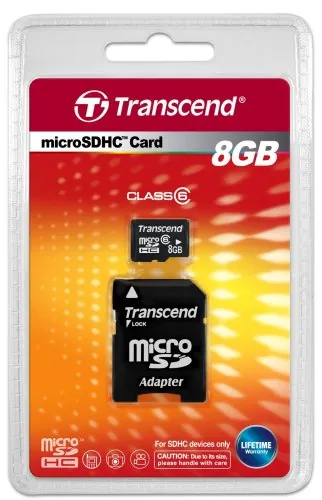 TS8GUSDHC6 - Transcend 8GB Class 6 microSDHC Flash Memory Card