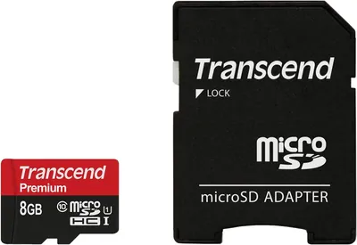 TS8GUSDU1 - Transcend 8GB Class 10 microSDHC UHS-I Flash Memory Card