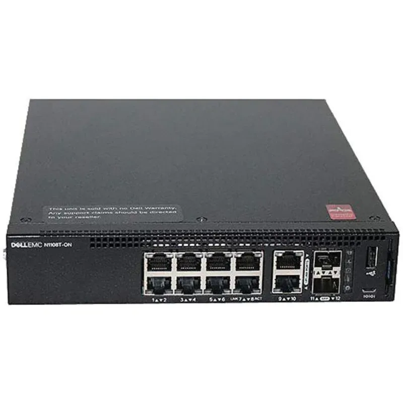 Dell TXTN6 Dell 0TXTN6 / TXTN6 N1108T-ON 8 x Ports 10/100/1000Base-T + 2 x SFP Ports Layer 2 Managed 1U Rack-mountable Gigabit Ethernet Network Switch