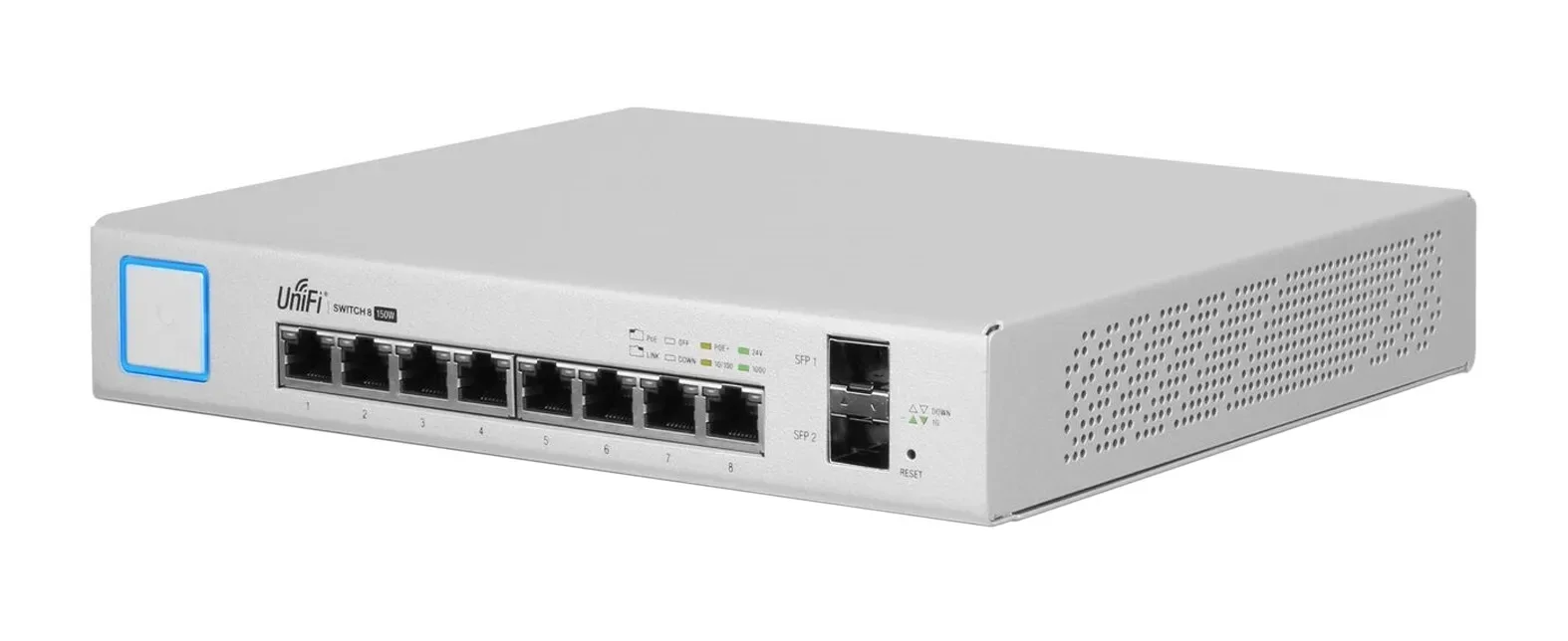 US-8-150W - Ubiquiti UniFi Managed PoE+ Gigabit 8 Port Switch with SFP (150 W)