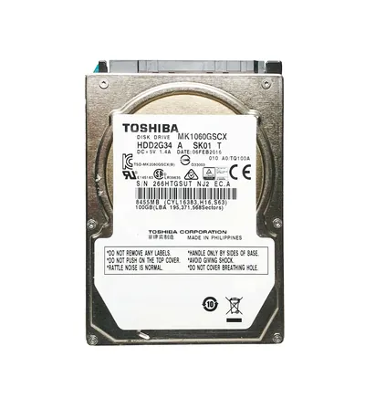 V000062100 - Toshiba 100GB 5400RPM SATA 1.5GB/s 2.5-inch Hard Disk Drive