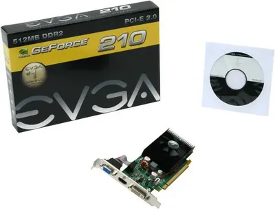 VCE512-P3-1212 - EVGA GeForce G210 512MB DDR2 DVI/ HDMI Video Graphics Card