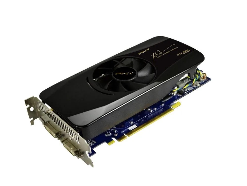 VCGGTX560XPB-BF3 - PNY GeForce GTX 560 Ti 1GB GDDR5 256-Bit PCI Express 2.0 x16 Dual DVI/ Mini-HDMI HDCP Ready SLI Support Video Graphics Card