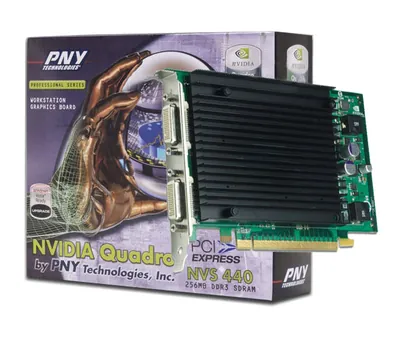 VCQ440NVS-X1-PB - PNY Quadro NVS 440 256MB 128-Bit DDR2 PCI Express x1 Dual DMS-59 Express 2.0 Video Graphics Card