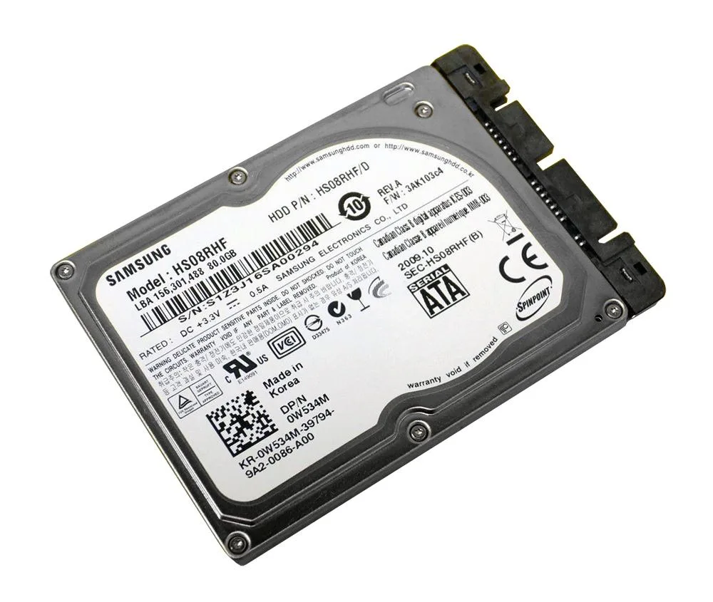 W534M - Dell 80GB 5400RPM SATA 1.5Gb/s 1.8-inch Hard Drive