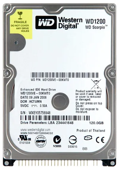 WD1000VE-00KUTO - Western Digital Scorpio 100GB 5400RPM ATA-100 8MB Cache 2.5-inch Hard Drive