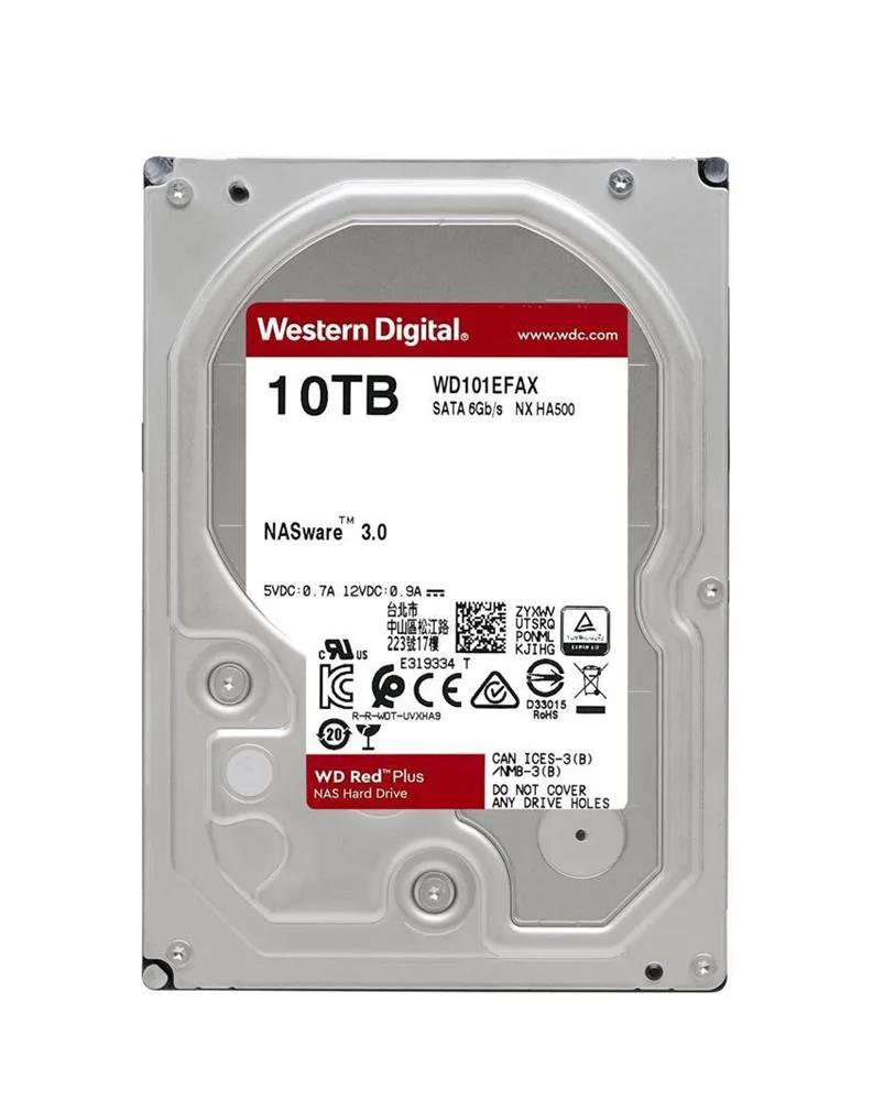 WD101EFAX - Western Digital Red Plus NAS 10TB 5400RPM SATA 6Gb/s 256MB Cache 3.5-inch Hard Drive