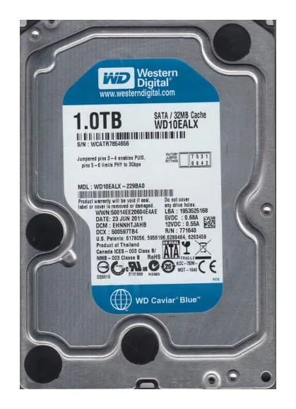 WD10EALX-229BA0 - Western Digital Caviar Blue 1TB 7200RPM SATA 6Gb/s 32MB Cache 3.5-inch Hard Drive