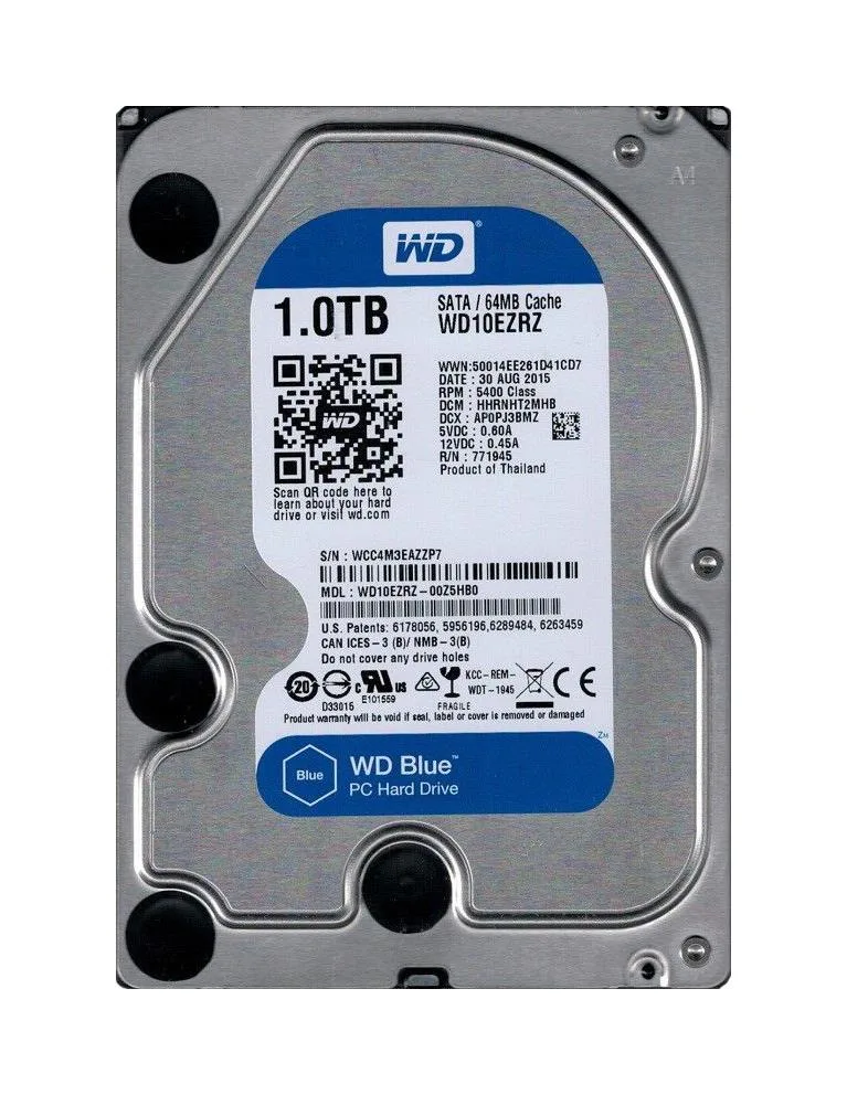 WD10EZRZ-00Z5HB0 - Western Digital Blue 1TB 5400RPM SATA 6Gb/s 64MB Cache 3.5-inch Hard Drive