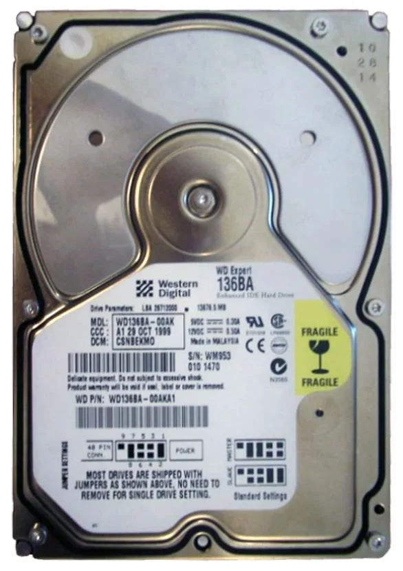 WD136BA-00AKA1 - Western Digital Expert 13.6GB 7200RPM ATA-66 2MB Cache 3.5-inch Hard Drive