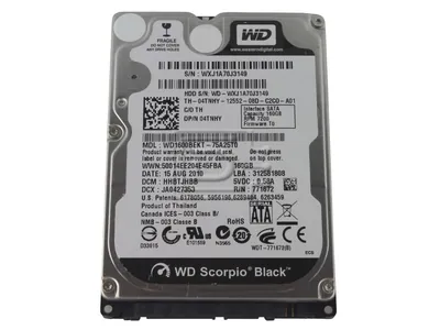 WD1600BEKT-08PVM - Western Digital Scorpio Black 160GB 7200RPM SATA 3Gb/s 16MB Cache 2.5-inch Hard Drive
