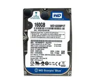 WD1600BPVT-00JJ5T0 - Western Digital Scorpio Blue 160GB 5400RPM SATA 3Gb/s 8MB Cache 2.5-inch Hard Drive