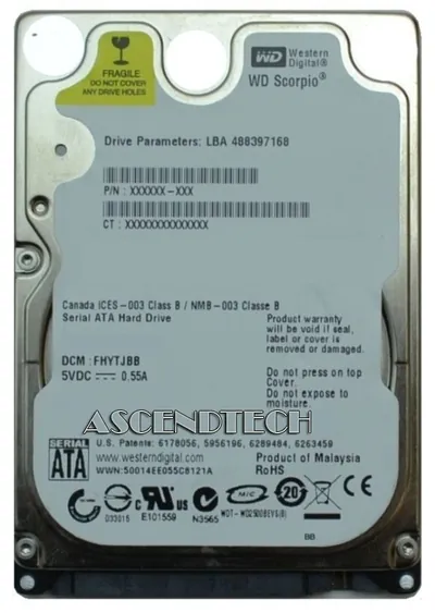 WD1600EVS-00SRT0 - Western Digital Scorpio Blue 160GB 5400RPM SATA 1.5Gb/s 8MB Cache 2.5-inch Hard Drive