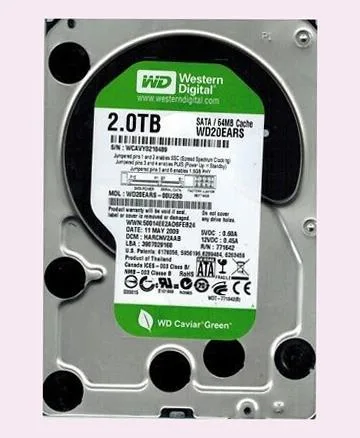 WD20EARS-00U2B0 - Western Digital Caviar Green 2TB 5400RPM SATA 3Gb/s 64MB Cache 3.5-inch Hard Drive