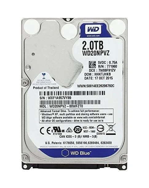 WD20NPVZ - Western Digital Blue 2TB SATA 5200RPM 6Gb/s 8MB Cache 2.5-inch Hard Drive
