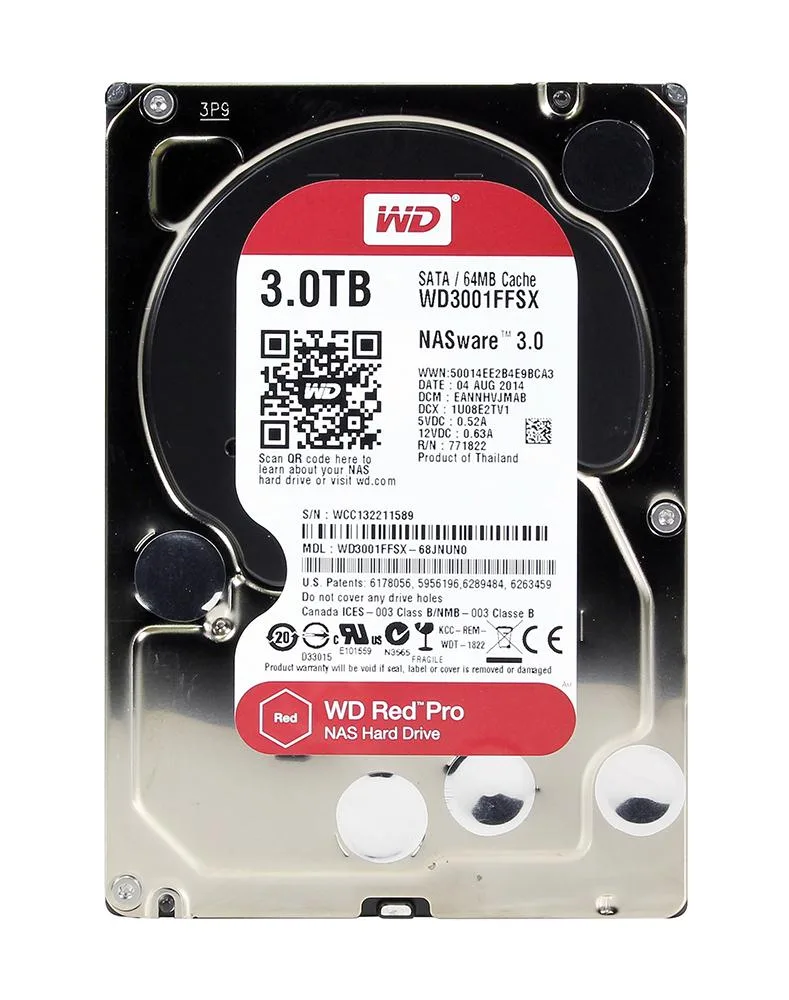 WD3001FFSX-68JNUN0 - Western Digital Red Pro 3TB 7200RPM SATA 6Gb/s 64MB Cache 3.5-inch Hard Drive