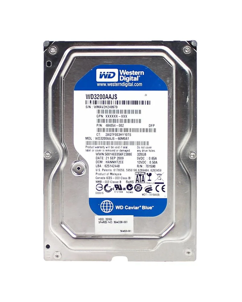 WD3200AAJS-60M0A1 - Western Digital Caviar Blue 320GB 7200RPM SATA 3Gb/s 8MB Cache 3.5-inch Hard Drive
