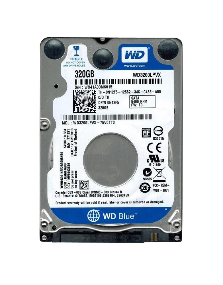 WD3200LPVX-75V0TT0 - Western Digital Blue 320GB 5400RPM SATA 6Gb/s 8MB Cache 2.5-inch Hard Drive