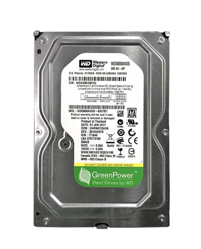 WD5000AVDS-61U7B1 - Western Digital AV-GP 500GB 5400RPM SATA 3Gb/s 32MB Cache 3.5-inch Hard Drive