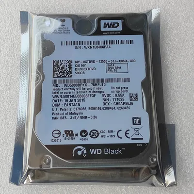 WD5000BPKX-22HPJT0 - Western Digital Black 500GB 7200RPM SATA 6Gb/s 16MB Cache 2.5-inch Hard Drive