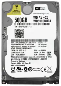 WD5000BUCT-63LS5Y1 - Western Digital AV-25 500GB 5400RPM SATA 3Gb/s 16MB Cache 2.5-inch Hard Drive