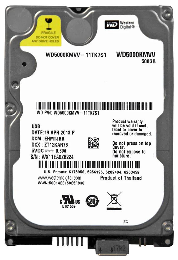 WD5000KMVV - Western Digital 500GB 5400RPM USB 2 2.5-inch Hard Drive