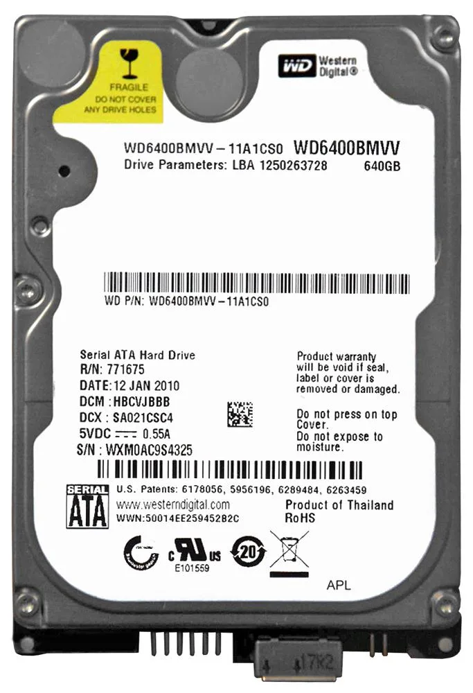 WD6400BMVV - Western Digital 640GB 5400RPM USB 2 2.5-inch Hard Drive