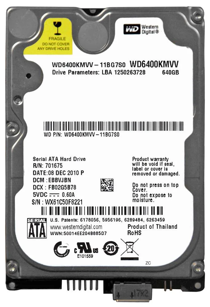 WD6400KMVV - Western Digital 640GB 5400RPM USB 2 2.5-inch Hard Drive
