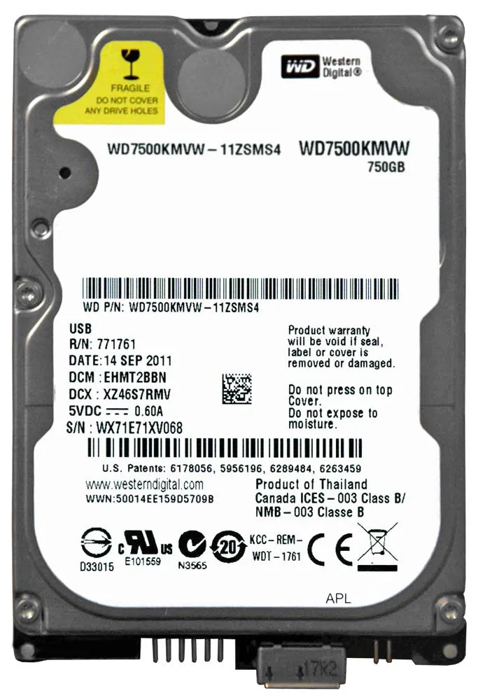 WD7500KMVW - Western Digital 750GB 5400RPM USB 3.0 2.5-inch Hard Drive
