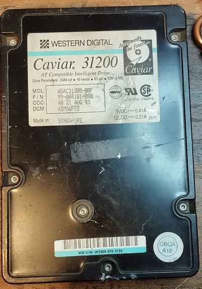 WDAC31200-32F - Western Digital Caviar 1.2GB 4500RPM IDE/ATA 64KB Cache 3.5-inch Hard Disk Drive
