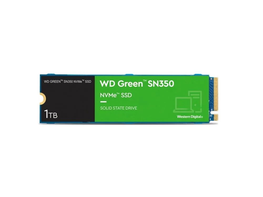 WDS100T3G0C - Western Digital Green SN350 1TB Quad-Level Cell PCI Express 3.0 x4 NVMe M.2 2280 Solid State Drive