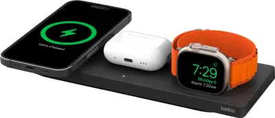 WIZ016TTWH - Belkin Boost Charge Pro 3-in-1 Wireless Charging Pad with MagSafe for Apple iPhone 12 13 Series Watch / AirPods Pro White